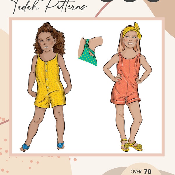 PATTERN KIDS Mykonos Romper - PDF Sewing Pattern - Instant Download - Tadah Patterns