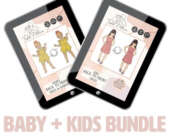 PATTERNS Baby + Kids Back to Front Dress BUNDLE - PDF Sewing Pattern - Instant Download - Tadah Patterns