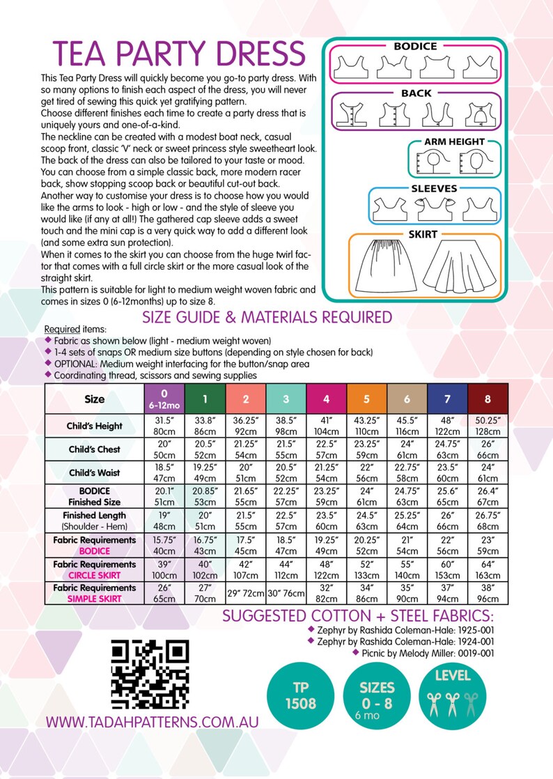 PATTERN Tea Party Dress PDF Sewing Pattern Instant Etsy UK