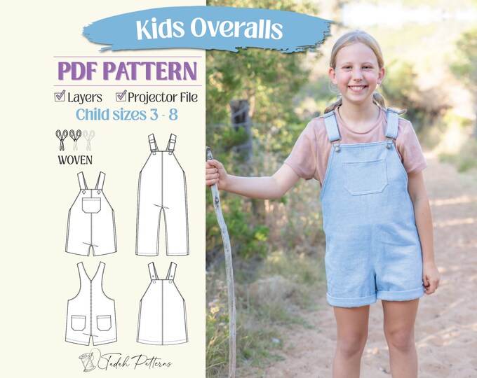 PATTERN Everyday Overalls BABY Unisex Boys Girls Dungaree PDF Sewing ...