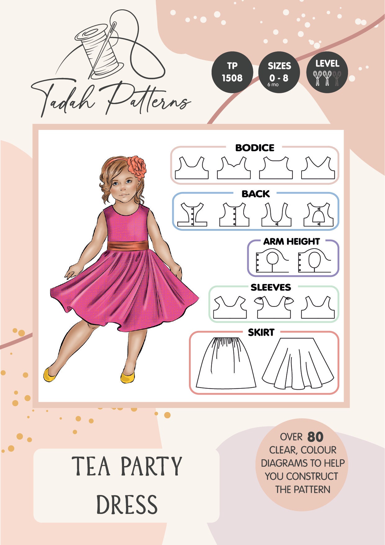 PATTERN Tea Party Dress PDF Sewing Pattern Instant - Etsy Singapore