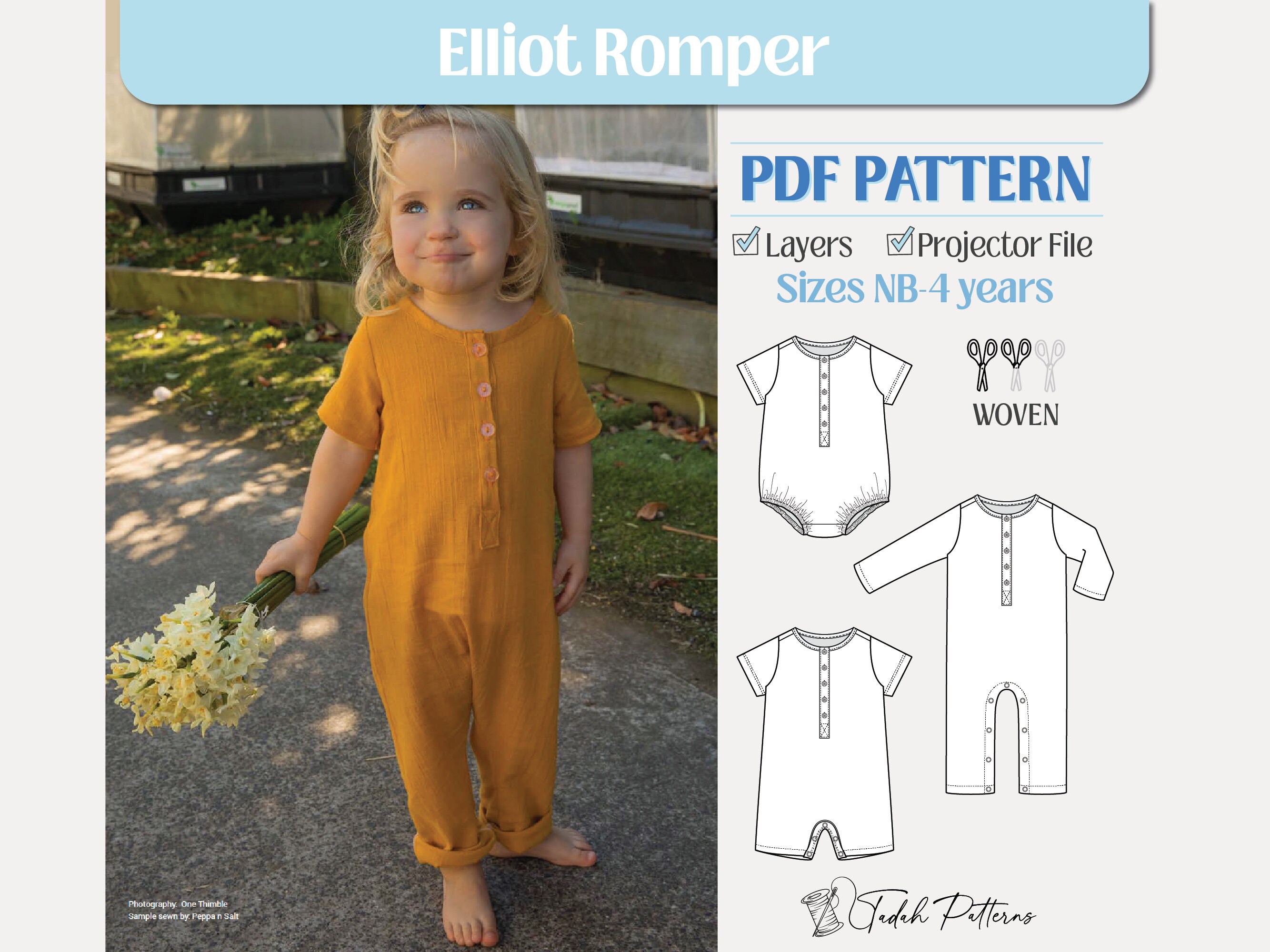Tadah Patterns Elliot Romper Tadah Patterns Elliot Romper