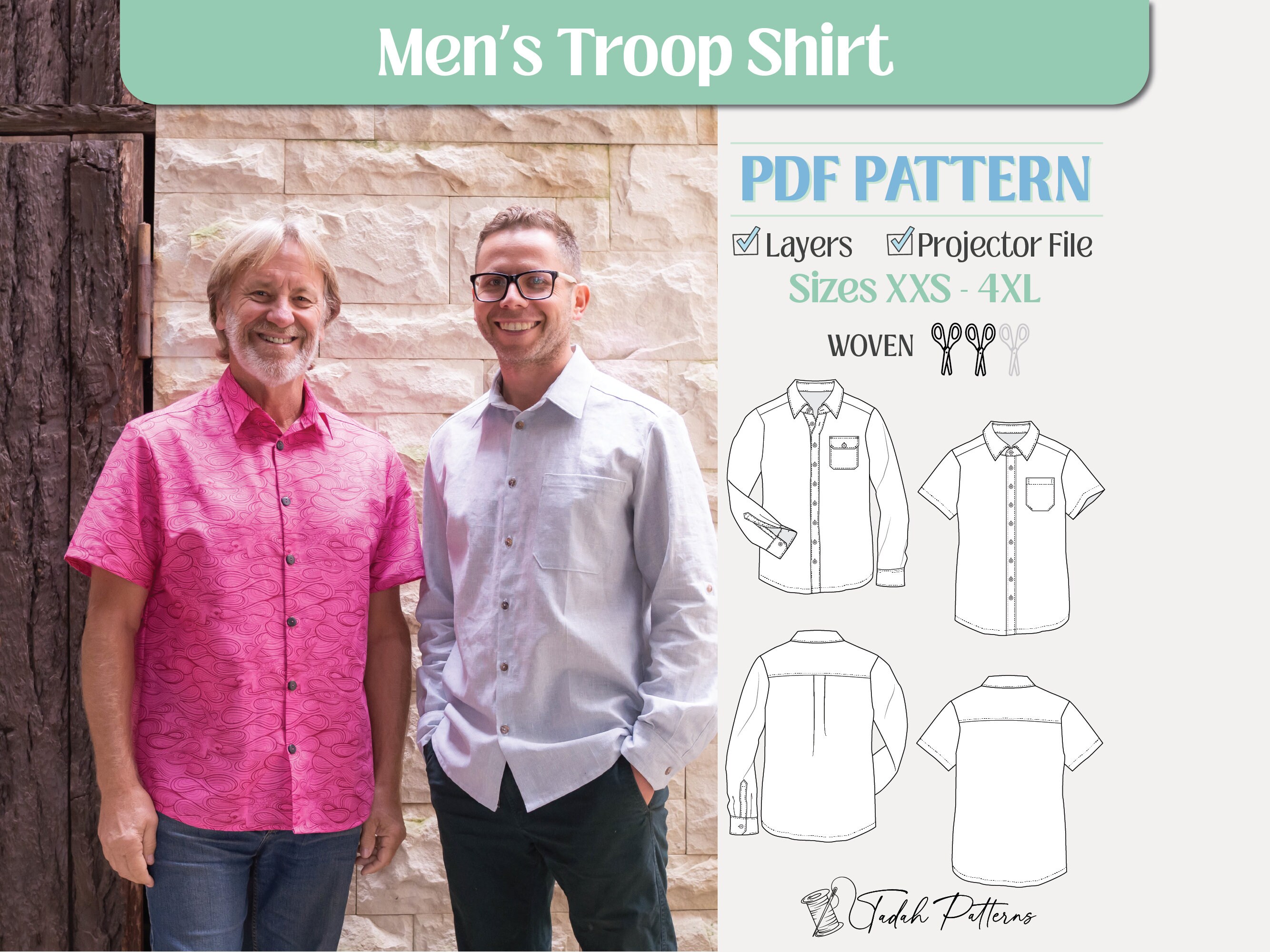 Tadah Patterns - Men's Troop Shirt Tadah Patterns - Men's Troop Shirt
