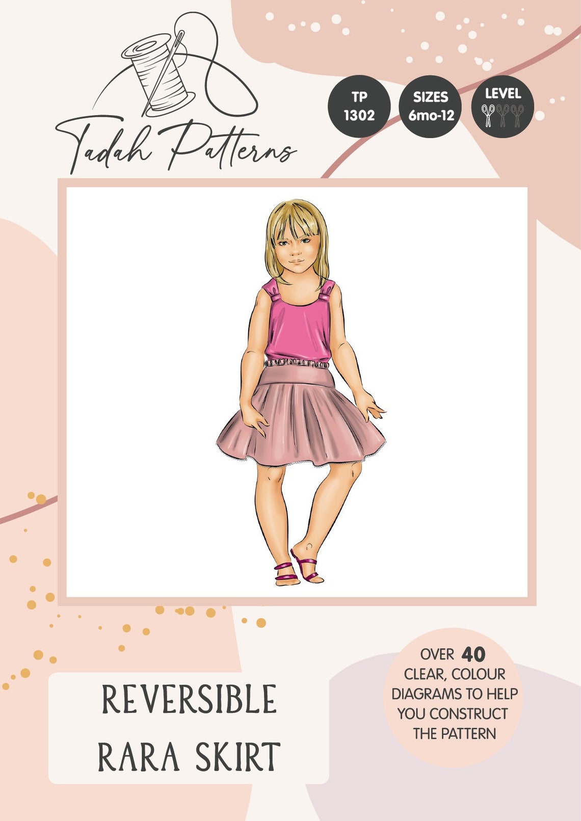 PATTERN Reversible Rara Skirt PDF Sewing Pattern Instant Etsy