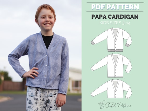 Patrón de costura - sudadera para niños - de 3 a 14 años - PDF instantáneo