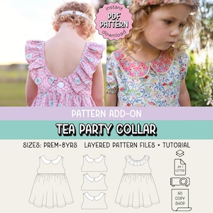ADD-ON Tea Party Dress COLLARS - Pdf Sewing Pattern - Instant Download - Tadah Patterns