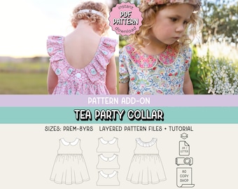 ADD-ON Tea Party Dress COLLARS - Pdf Sewing Pattern - Instant Download - Tadah Patterns