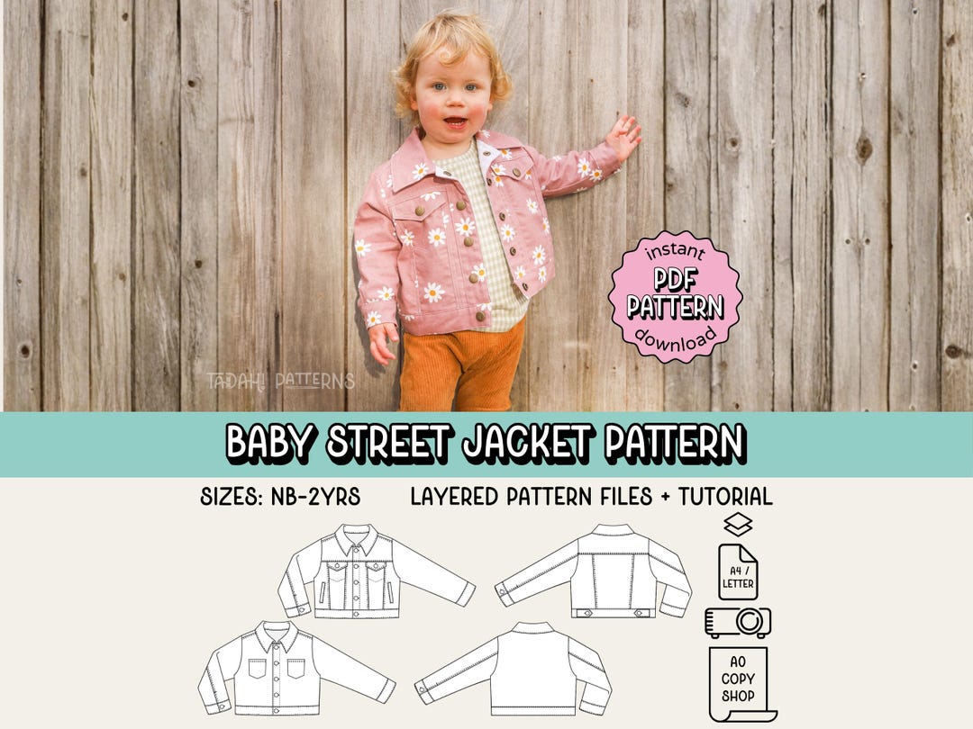 Baby Street Jacke PDF Schnittmuster Unisex Jungen Mädchen