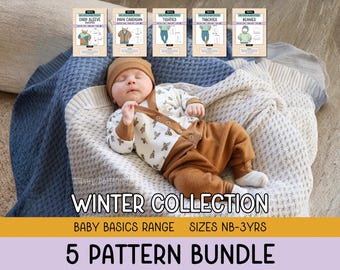 5 PATTERN BUNDLE ~ Baby Basics Winter Collection PDF Sewing Patterns