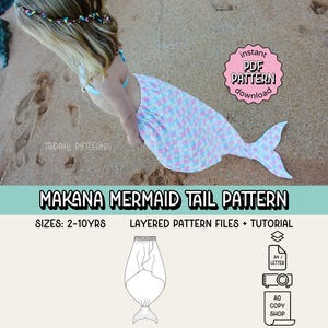 Makana Mermaid Tail PDF Sewing Pattern ~ Girls Costume ~ Sizes 2-10yrs