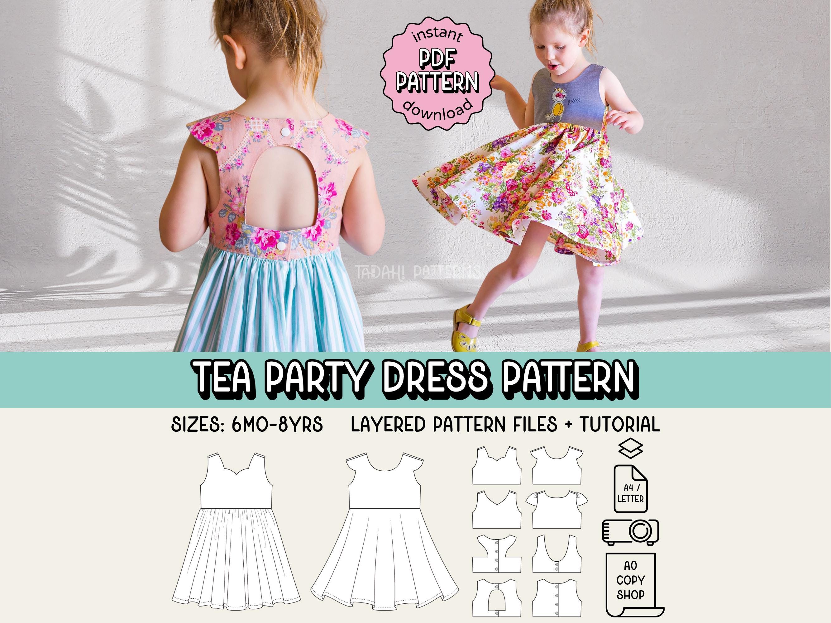 tadah tea party dress pattern WEB ONLY - Tadah Patterns Teen Tea Party Dress Pattern - Sizes 8-14