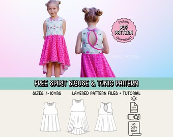 Breeze Woven Dress PDF Sewing Pattern ~ Girls Summer Dress ~ Sizes 1-10 Years