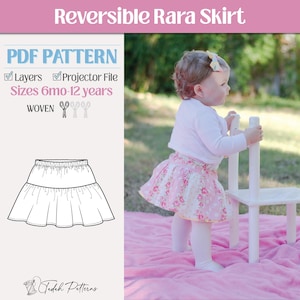 Reversible Rara Skirt PDF Sewing Pattern ~ Simple Girls Skirt ~ Sizes 6mo-12yrs
