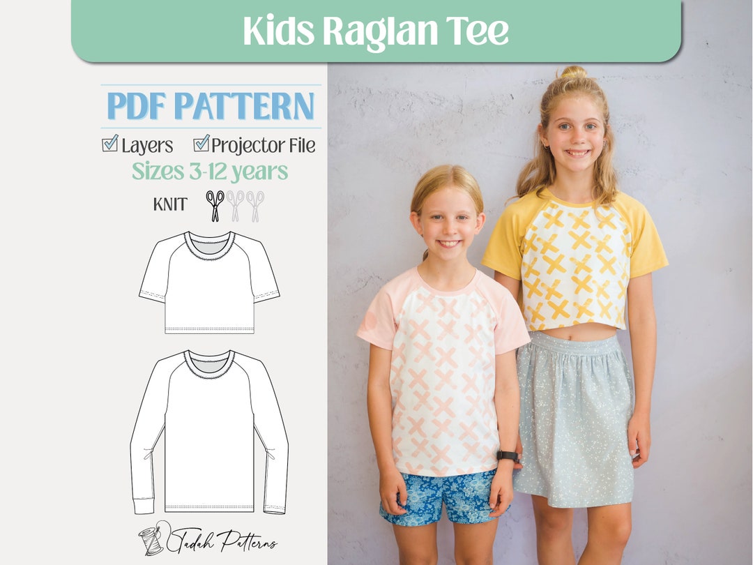 Tadah Patterns - Kid's Raglan Tee Tadah Patterns - Kid's Raglan Tee