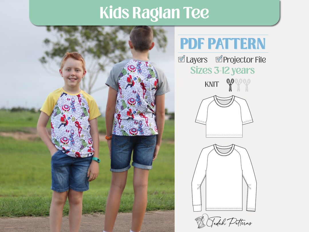 KIDS RAGLAN TEE 4-10 SEW YESTERDAY main image 1