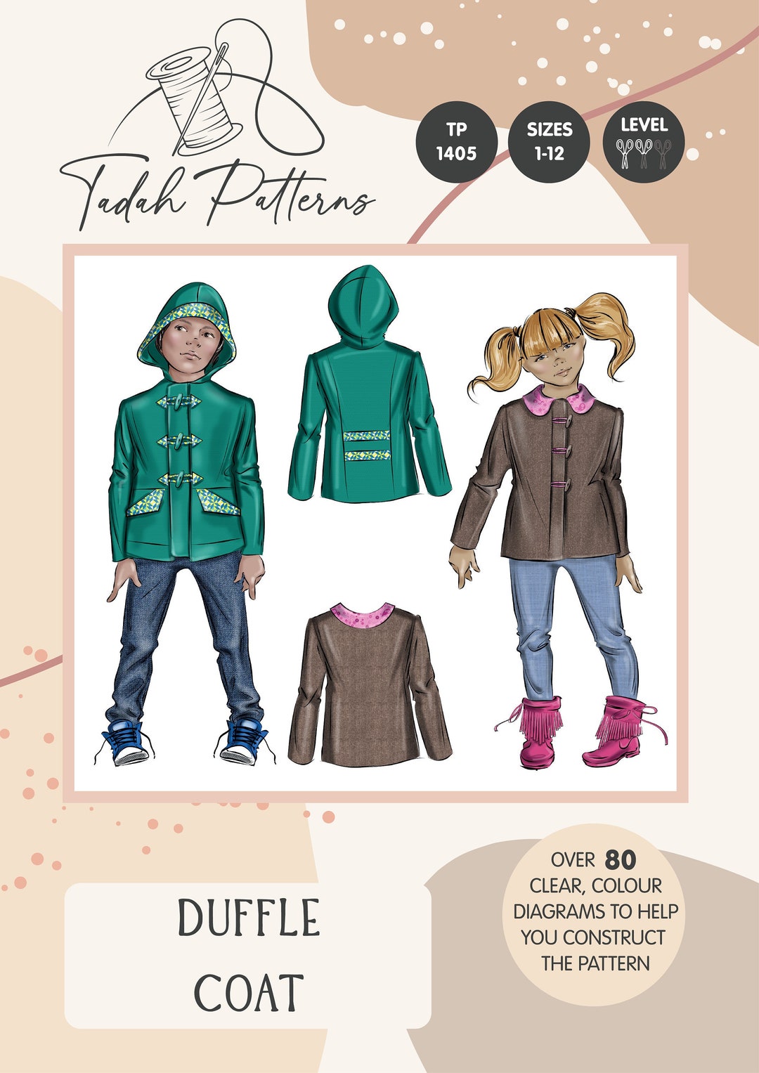 PATTERN Duffle Coat Unisex Boys Girls Coat PDF Sewing - Etsy Australia