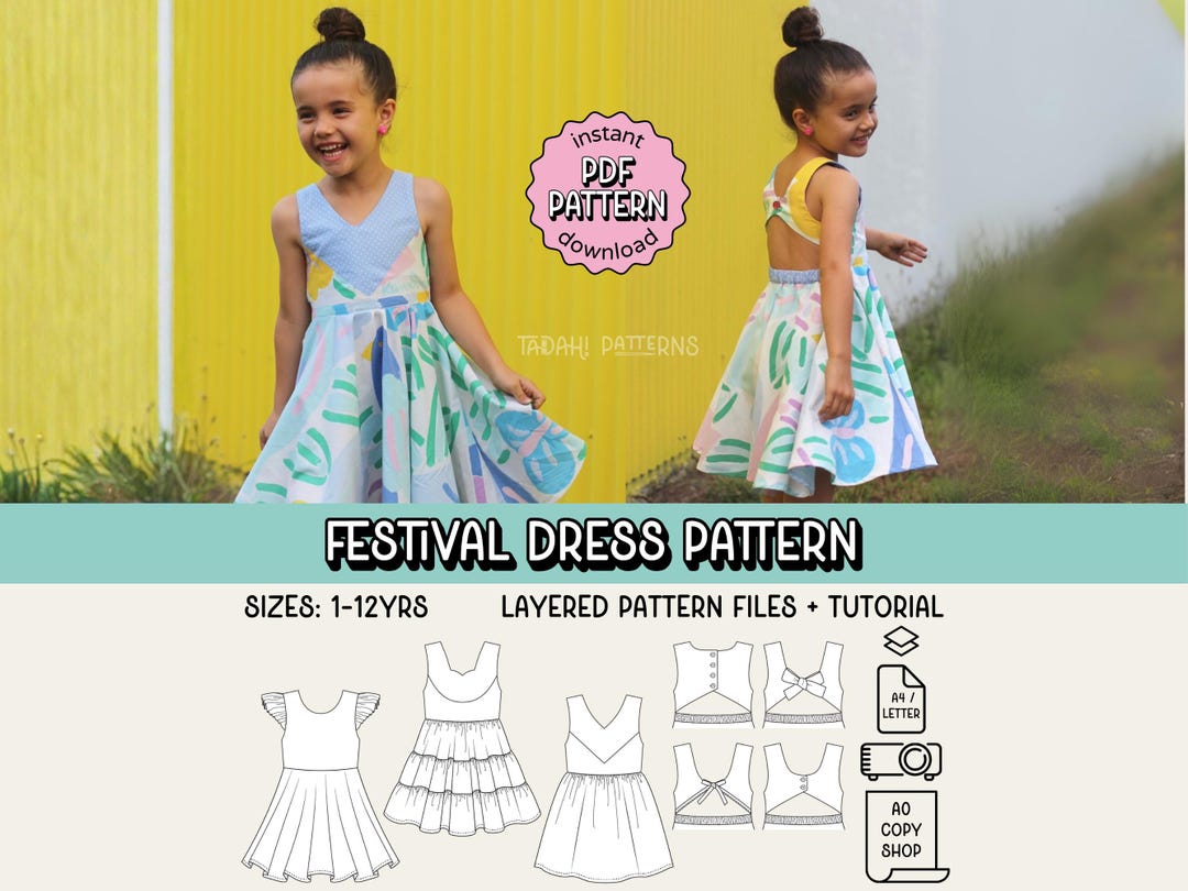 pattern festival dress Boho Festival Sewing Patterns – Patterns For Less main image 1