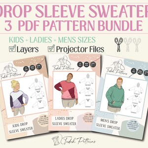 Tadah Patterns - Mens Drop Sleeve Sweater Tadah Patterns - Mens Drop Sleeve Sweater