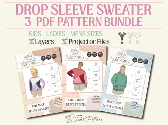 Tadah Patterns - Mens Drop Sleeve Sweater Tadah Patterns - Mens Drop Sleeve Sweater