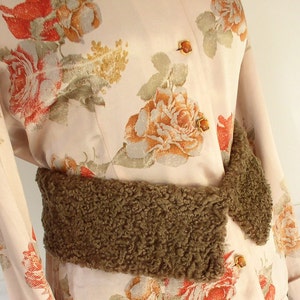 belt “accent”/sewed/ethnic/elegant/felt caracul/mod/braun/brown color/felt/padded/accessoires/ noble of ELENAMODA.