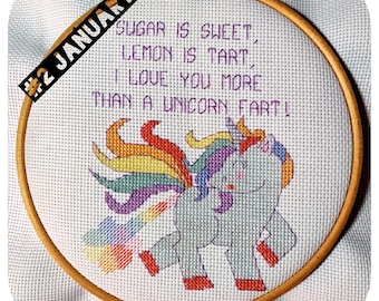 Unicorn Farts Counted Cross Stitch Kit