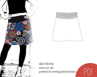 Womens Skirt Patternsewing, pattern skirt, ebook, sewing pattern, PDF,