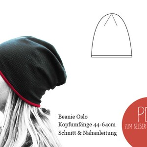 Schnittmuster Beanie Oslo, ebook Beanie, Mütze, Damen, Herren, Kinder, Unisex, PDF, Schnittbox Bild 2