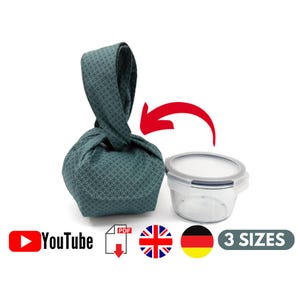Sewing Pattern Knot Thermo lunch Bag, three sizes for your bowls or other round things, lunch thermos bag