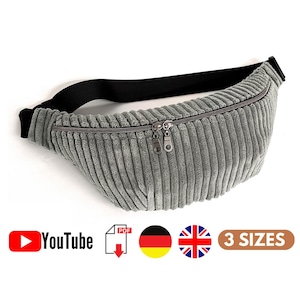 Fanny Pack Sewing Pattern PDF – Belt Bag Pattern – Crossbody Bag DIY – Waist Bag Tutorial – Sling Bag – Bum Bag – Hip Bag – 3 Sizes