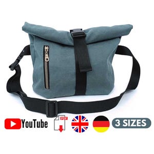 Schnittmuster Gürteltasche, unisex Hip Pack in 3 Größen, Bauchtasche mit PDF Nähanleitung und Videoanleitung