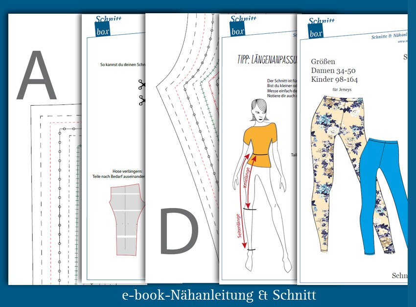 Ebook patron legging femme Mein Dauerlauf Lotte & Ludwig, en allemand