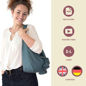 Ruffle Bag Sewing Pattern, Shoulder Bag, 3 Sizes, Bag with Flounce, Beginner Friendly, beginner bag pattern, Easy Bag Pattern, Video & PDF