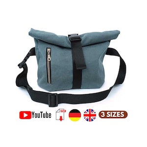 Sewing Pattern fanny pack pattern, cross body bag 3 sizes, Hip Pack bag pattern, PDF and video tutorial