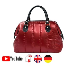 Sewing pattern bag with wire frames, Bag pattern for easy sewing and tutorial for use with wire Frames, ladies bag sewing pattern, PDF files