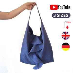 Ruffle Tote Bag Sewing Pattern PDF, DIY Summer Bag Pattern for Beginners, Easy Printable Sewing Pattern Shoulder Purse