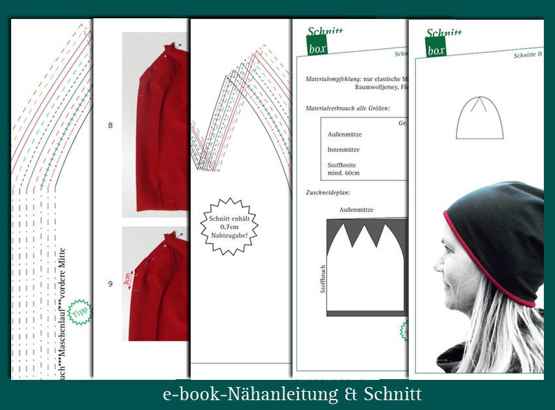 Schnittmuster Beanie Oslo, ebook Beanie, Mütze, Damen, Herren, Kinder, Unisex, PDF, Schnittbox Bild 3