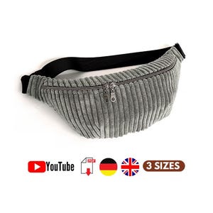 Fanny Pack Sewing Pattern PDF – Belt Bag Pattern – Crossbody Bag DIY – Waist Bag Tutorial – Sling Bag – Bum Bag – Hip Bag – 3 Sizes
