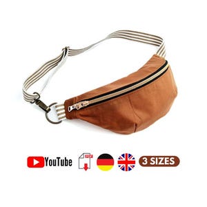PDF Schnittmuster Gürteltasche, 3 Größen, unisex, ebook Bauchtasche im PDF download