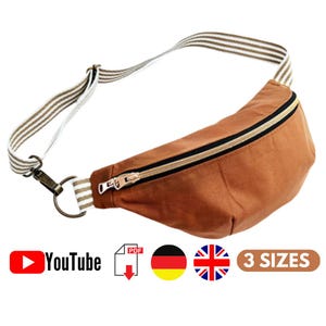 PDF Schnittmuster Gürteltasche, 3 Größen, unisex, ebook Bauchtasche im PDF download