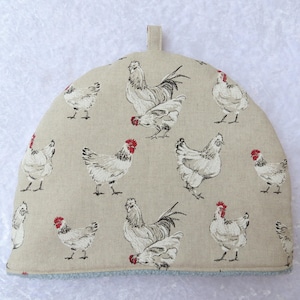 Tea cosy,  large tea cosy, chickens, to fit a 5 cup teapot, 33cm