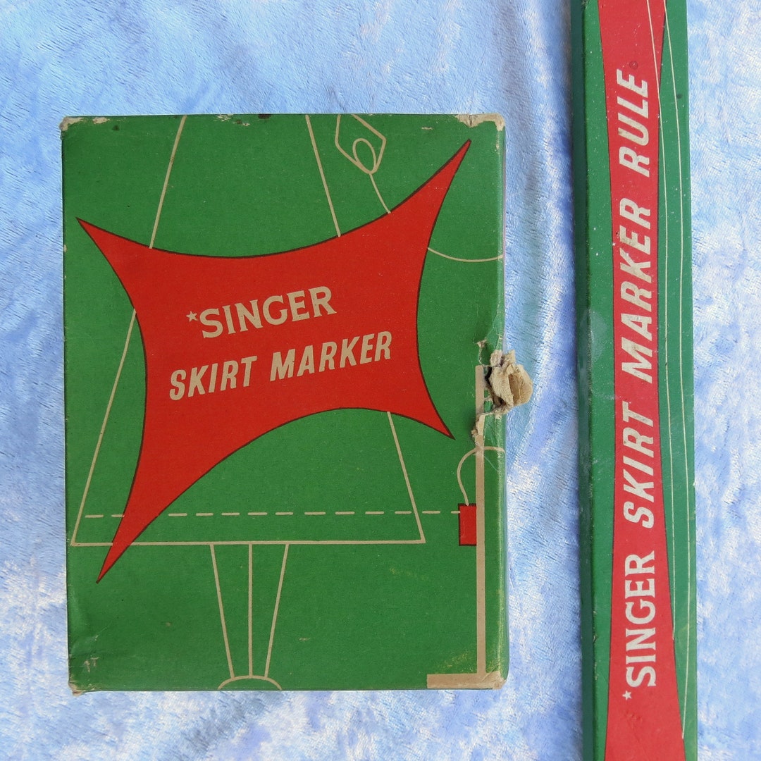 Singer Sewing. Vintage Singer Skirt Marker and Wooden Ruler. in