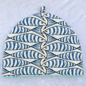 Tea cosy, large tea cosy, 33cm, nautical, fish tea cosy