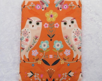 Owls Passport Holder: Padded Fabric Travel Pouch,  owl design