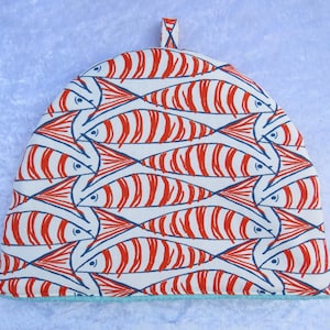 Tea cosy, large tea cosy, 33cm, nautical, fish tea cosy