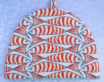 Tea cosy, large tea cosy, 33cm, nautical, fish tea cosy