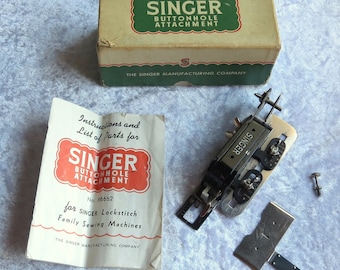 Vintage 1950s Singer Buttonholer Attachment with Box & Instructions
