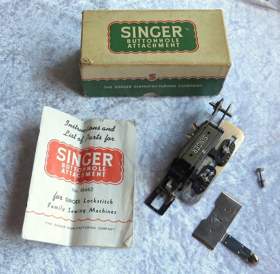 Vintage 1950s Singer Buttonholer Attachment with Box & Instructions
