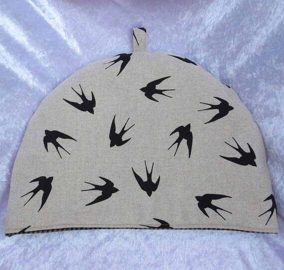 Tea cosy. A tea cosy with a swallows design. Large tea cosy. Etsy