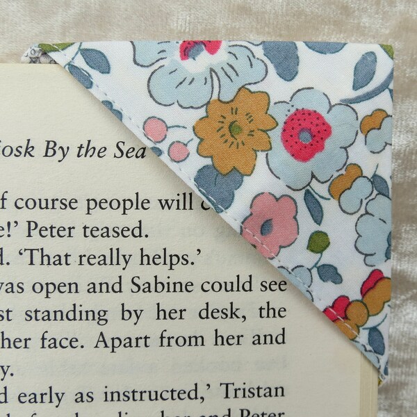 Corner bookmark.  Fabric bookmark.  Made from Liberty Lawn.