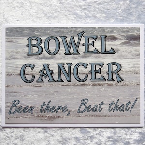 Carte cancer, cancer de l'intestin, blanc à l'intérieur, rémission du cancer